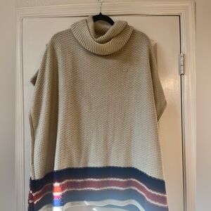 U.S. Polo Assn. Beige Cowl Neck Sweater with Stripes